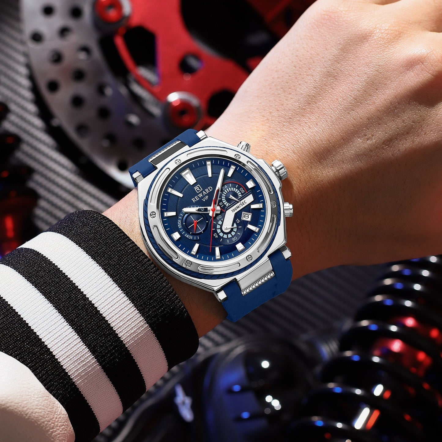 REWARD VIP Chronograph Sport Watch – Water Resistant (100M), Men's Luxury Timepiece